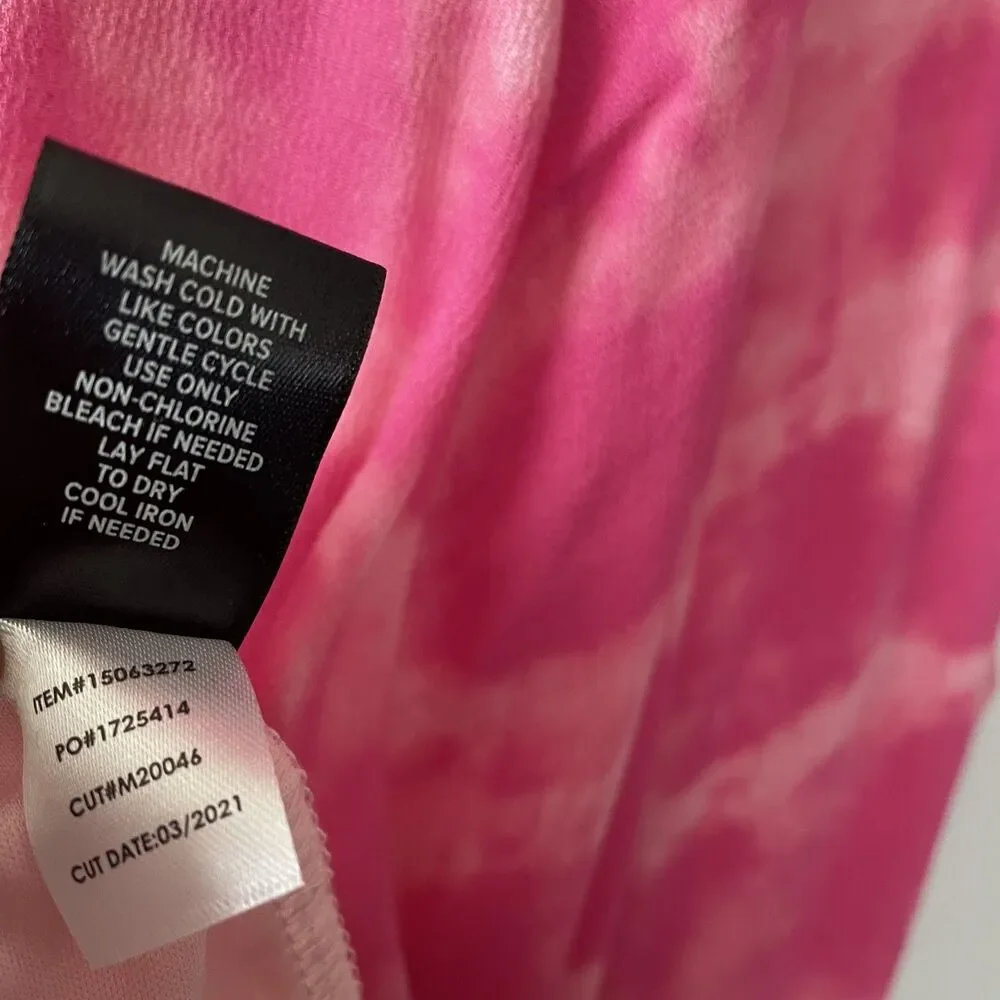Torrid Cold Shoulder Ruffle Tie Dye Midi Dress Pink Rayon Women Size 3X - Picture 9 of 13